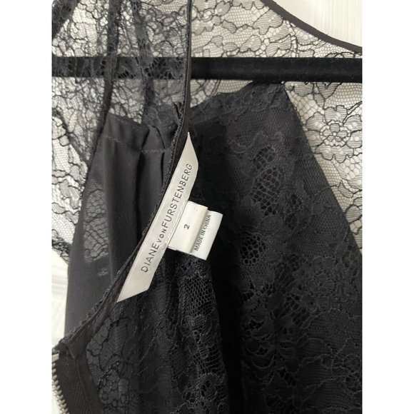 DVF Diane Von Furstenberg Holli Silk Black Dress - Size 2 - Picture 12 of 15